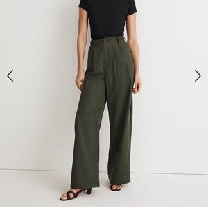 Madewell The Harlow Wide-Leg Pant size 8 Dark Forest
